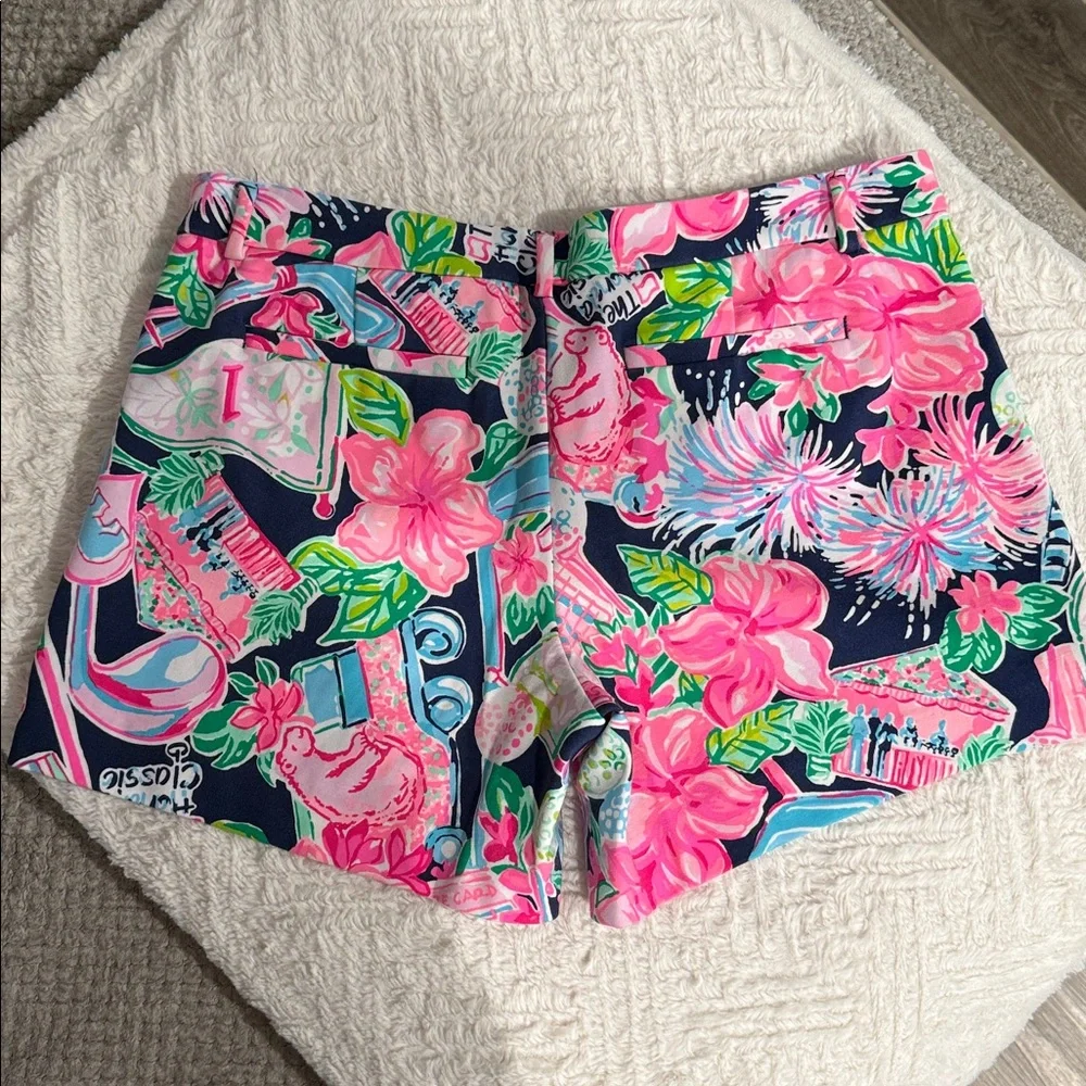 Lilly Pulitzer Pink and Blue Floral Cargo Shorts - Picture 3 of 6